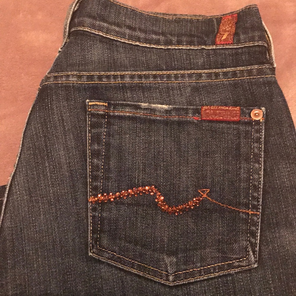 7 For All Mankind Jean W/Swarovski Crystal Pockets